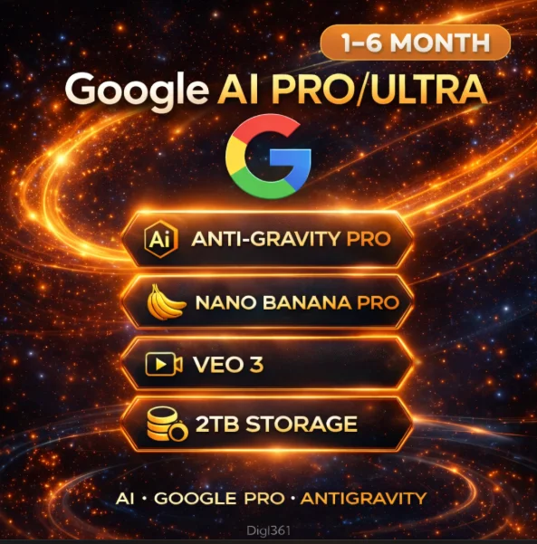 Google AI PRO/ULTRA 1/6 Month | ANTIGRAVITY |GEMINI3.1|Veo3|BananaPRO