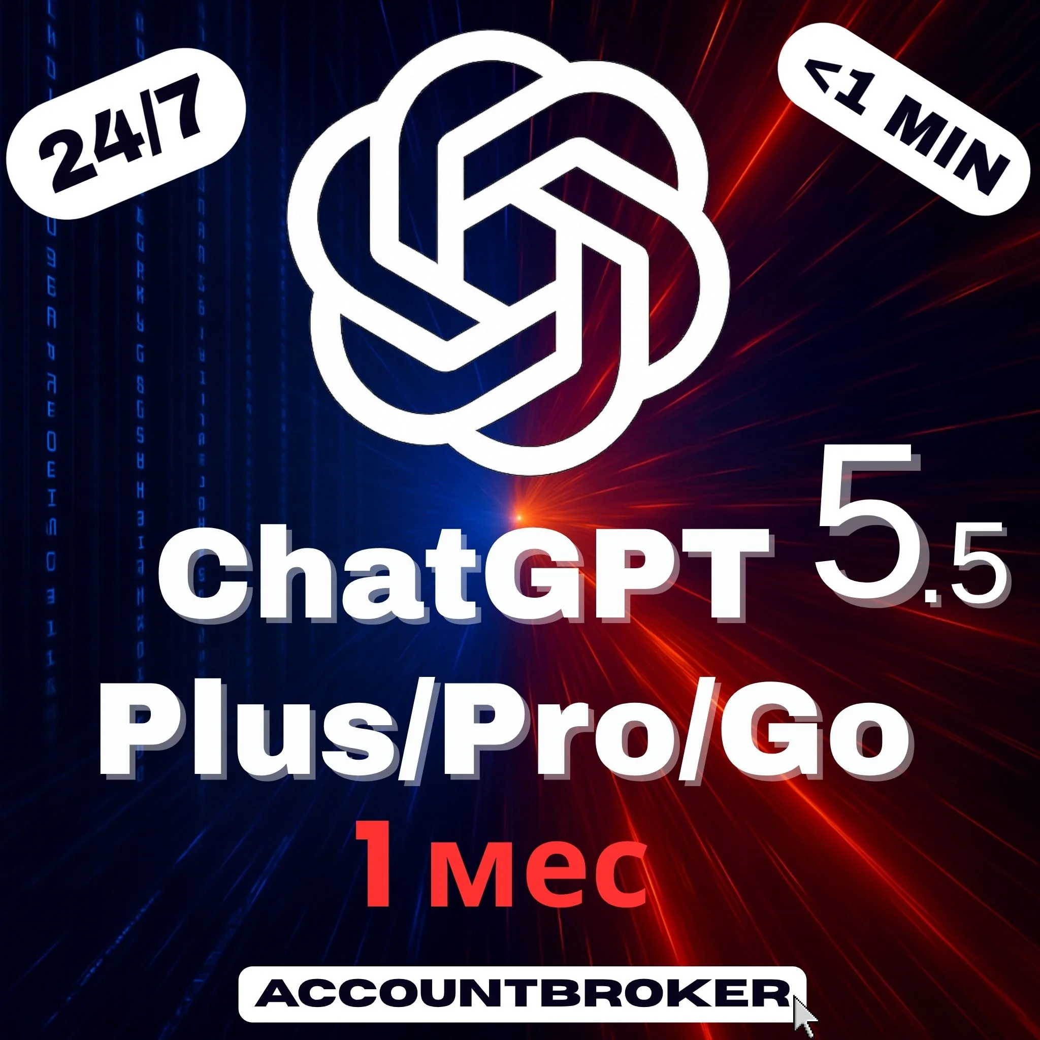 [24/7] ChatGPT 5.5 PLUS 1М | GO | PRO 5X 20X | SORA
